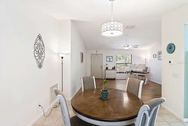 7120 N Croton Pt, Hernando, FL 34442 - dining space with baseboards, a ceiling fan, and visible vents