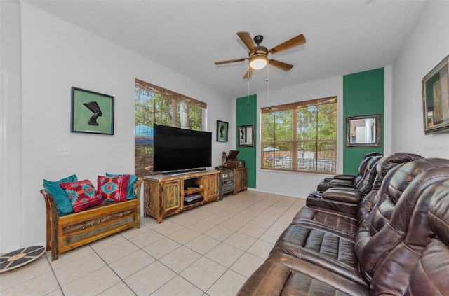 12923 Colony Rd, Hudson, FL 34669 - living area featuring ceiling fan and light tile patterned floors