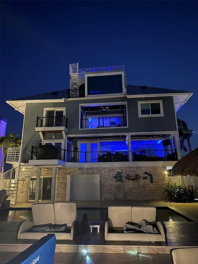 view of property at night