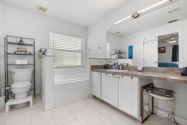 bathroom featuring visible vents and tile patterned floors