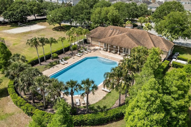 pool with a patio area