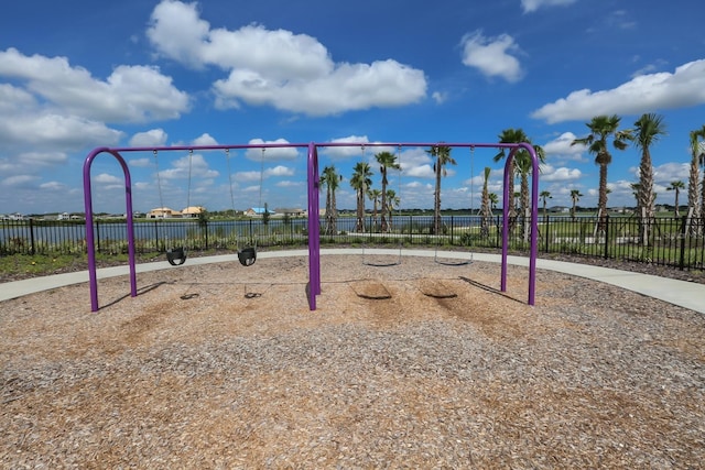 community play area featuring fence