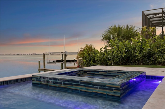 5939 Bayview Cir S, Gulfport, FL 33707 - view of dock with a water view and boat lift