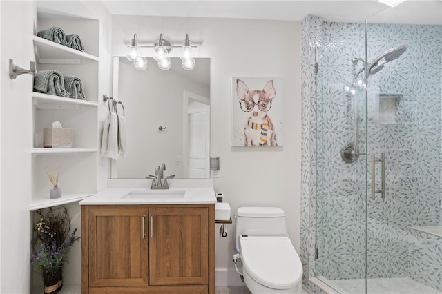 5939 Bayview Cir S, Gulfport, FL 33707 - bathroom featuring vanity, a stall shower, and toilet