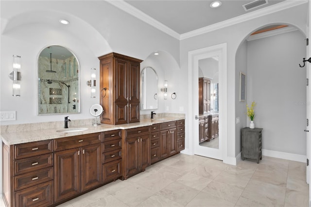 5939 Bayview Cir S, Gulfport, FL 33707 - full bath with visible vents, a sink, and double vanity