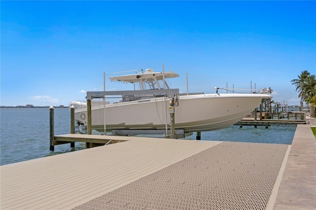 5939 Bayview Cir S, Gulfport, FL 33707 - view of dock featuring a water view and boat lift