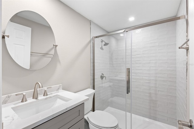13704 Evelane Dr, Hudson, FL 34667 - bathroom with a shower stall, toilet, and vanity