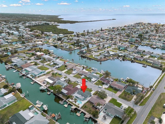 13704 Evelane Dr, Hudson, FL 34667 - aerial view of property and surrounding area with a nearby body of water and nearby suburban area
