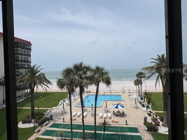 18304 Gulf Blvd Unit 309, Redington Shores, FL 33708 - community pool featuring shuffleboard and a water view