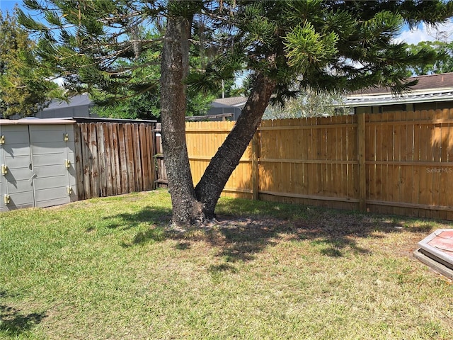 view of yard with fence