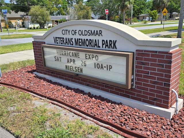 view of community sign