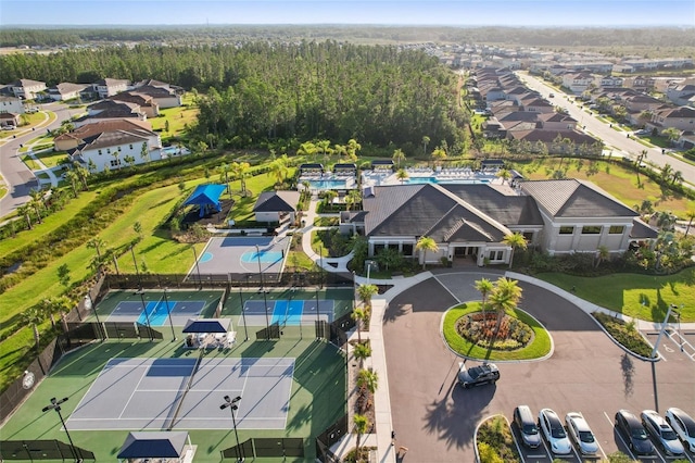 drone / aerial view with a residential view