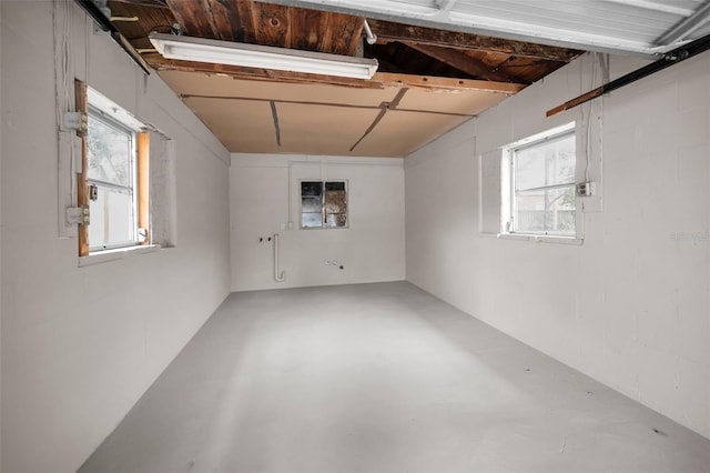 below grade area with a wealth of natural light