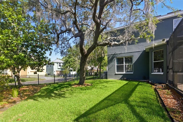view of yard with fence