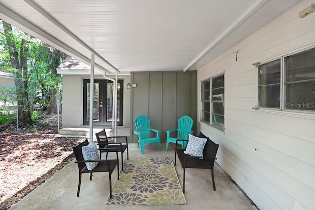 view of patio / terrace featuring french doors