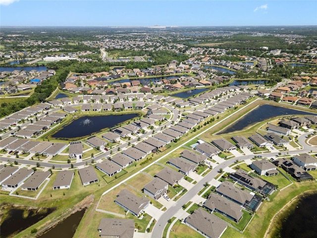 13227 Waterleaf Garden Cir, Riverview, FL 33579 - bird's eye view with a water view and a residential view