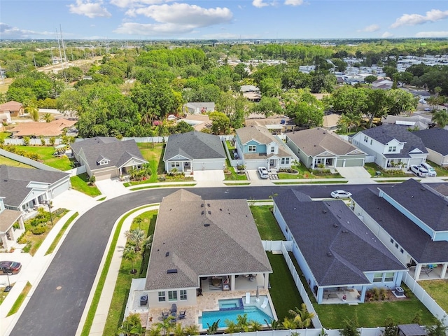 aerial view featuring a residential view