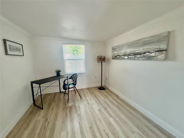 2204 Euclid Cir S, Clearwater, FL 33764 - office with crown molding, wood finished floors, and baseboards
