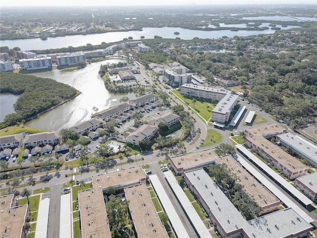 6330 99th Way N Unit 14F, Saint Petersburg, FL 33708 - aerial view of property and surrounding area featuring a large body of water