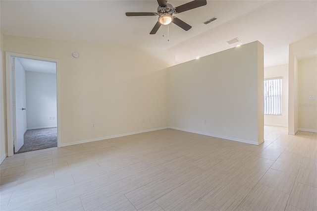 29436 Zeller Ave, San Antonio, FL 33576 - unfurnished room featuring ceiling fan, baseboards, and vaulted ceiling