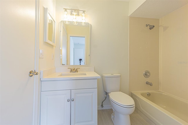 29436 Zeller Ave, San Antonio, FL 33576 - bathroom with toilet, vanity, bathing tub / shower combination, and baseboards