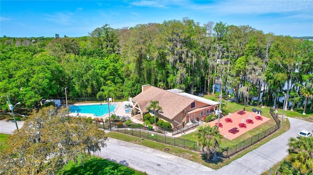 2961 Briar Cliff Dr, Palm Harbor, FL 34684 - bird's eye view featuring a forest view
