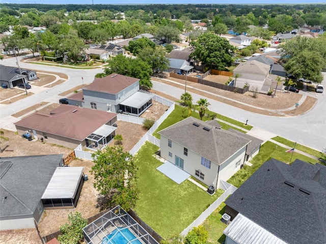 aerial view featuring a residential view