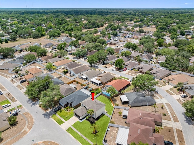 aerial view with a residential view