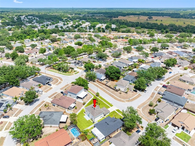 aerial view with a residential view