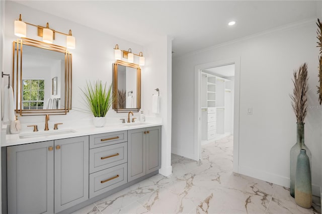 101 Ponce De Leon Blvd, Belleair, FL 33756 - full bathroom with a sink, baseboards, and marble finish floor