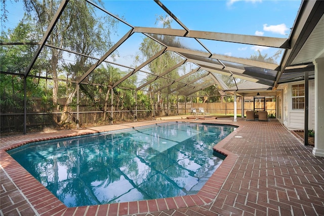 101 Ponce De Leon Blvd, Belleair, FL 33756 - view of swimming pool with a patio, a fenced in pool, a fenced backyard, and a lanai