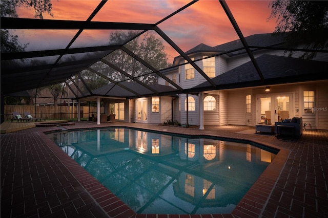 101 Ponce De Leon Blvd, Belleair, FL 33756 - view of pool with fence, a patio area, a fenced in pool, and glass enclosure