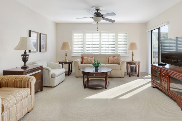 2595 Countryside Blvd Unit 8205, Clearwater, FL 33761 - living room featuring carpet floors and a ceiling fan