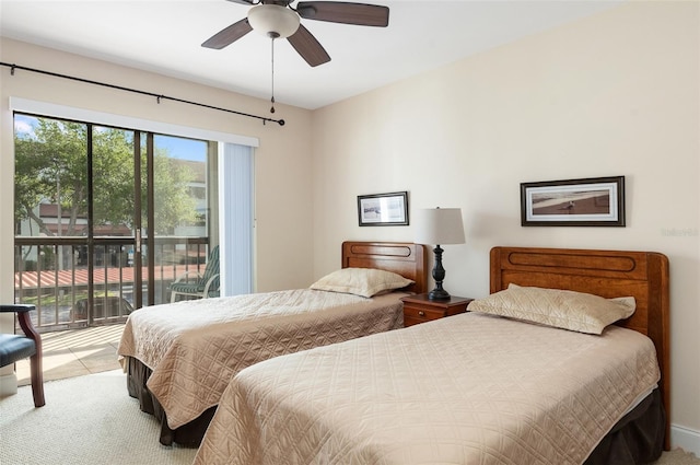 2595 Countryside Blvd Unit 8205, Clearwater, FL 33761 - carpeted bedroom with a ceiling fan and access to exterior