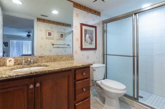 2595 Countryside Blvd Unit 8205, Clearwater, FL 33761 - full bath with visible vents, a stall shower, toilet, and vanity