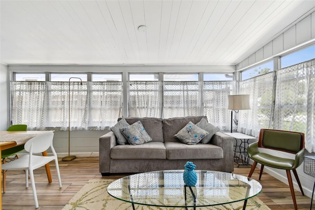 3626 17th St N, Saint Petersburg, FL 33713 - sunroom / solarium with a deck, wood ceiling, and wood finished floors