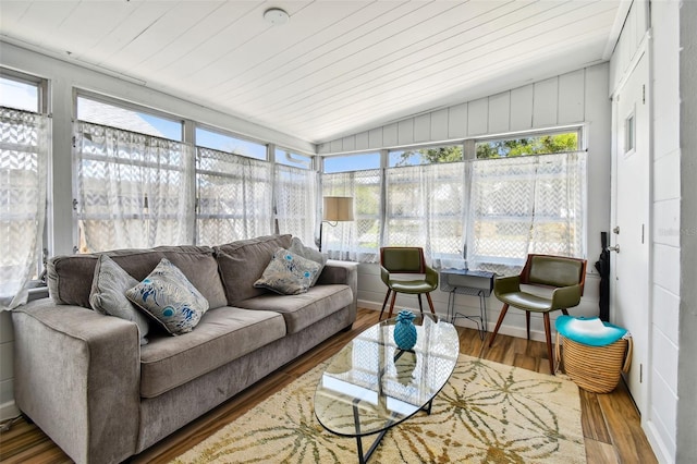 3626 17th St N, Saint Petersburg, FL 33713 - sunroom / solarium featuring lofted ceiling, plenty of natural light, and wood finished floors
