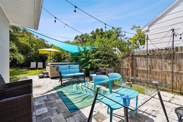 3626 17th St N, Saint Petersburg, FL 33713 - view of patio / terrace featuring an outdoor hangout area and fence