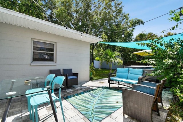 3626 17th St N, Saint Petersburg, FL 33713 - view of patio with fence and outdoor lounge area