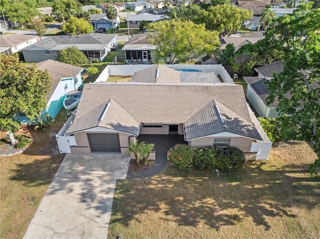 drone / aerial view featuring a residential view