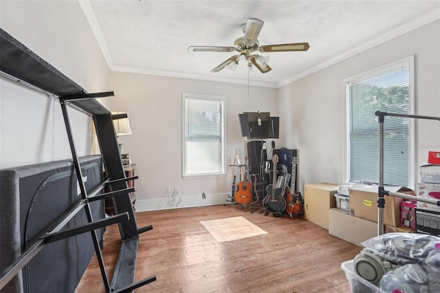 757 32nd Ave N, Saint Petersburg, FL 33704 - rec room with crown molding, ceiling fan, and a wealth of natural light