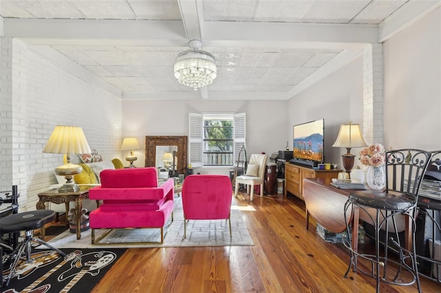 757 32nd Ave N, Saint Petersburg, FL 33704 - living room featuring an inviting chandelier and hardwood / wood-style floors