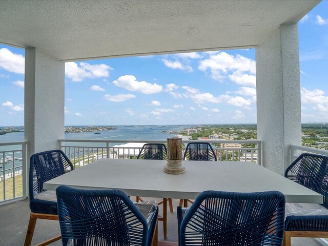 331 Cleveland St # 1806, Clearwater, FL 33755 - balcony featuring a water view