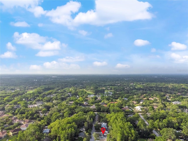 aerial view featuring a forest view