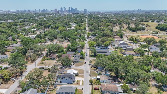 birds eye view of property featuring a city view