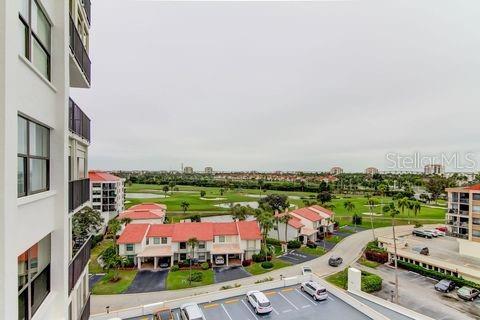 drone / aerial view featuring view of golf course
