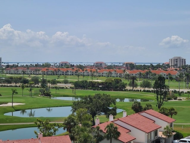 6265 Sun Blvd Unit 805, Saint Petersburg, FL 33715 - view of home's community with a water view, golf course view, and a lawn