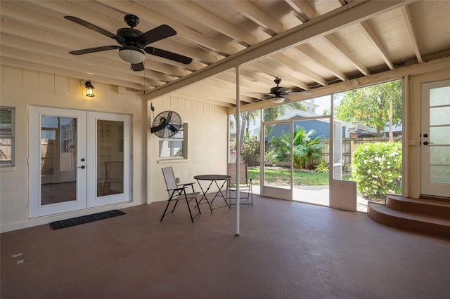 1606 S Arrawana Ave, Tampa, FL 33629 - sunroom / solarium with french doors and a ceiling fan