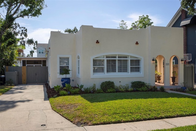 1606 S Arrawana Ave, Tampa, FL 33629 - view of front of house featuring a gate, stucco siding, driveway, and a front yard