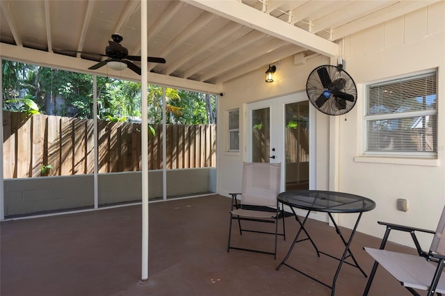 1606 S Arrawana Ave, Tampa, FL 33629 - exterior space with ceiling fan and french doors